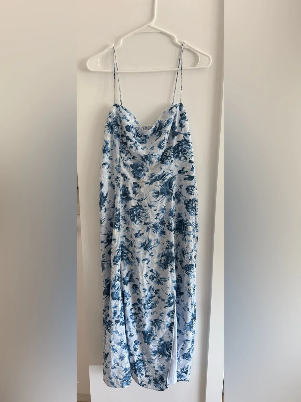 Abercrombie & Fitch Blue and White Floral Maxi Slip Dress